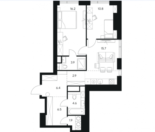 Планировка ЖК NEXUS by Akvilon, 27 м2