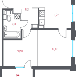 Продажа 2-комн квартиры в новостройке Пушкин г., 1-я линия, территория Лесное,  к. 1.3