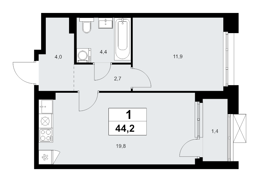 Продажа 1-комн квартиры в новостройке Прокшино д., Проектируемый проезд № 7029,  к. 9.3