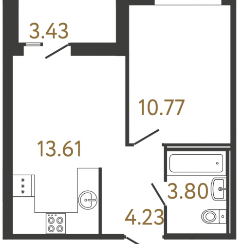 1-комн квартира Санкт-Петербург г., Парашютная ул.,  к. 4