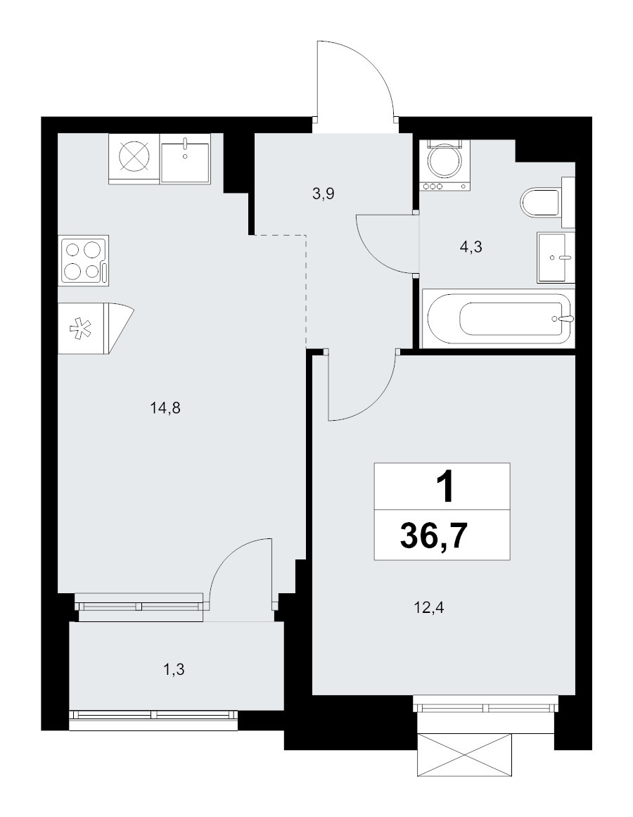 Продажа 1-комн квартиры в новостройке Прокшино д., Проектируемый проезд № 7029,  к. 9.3