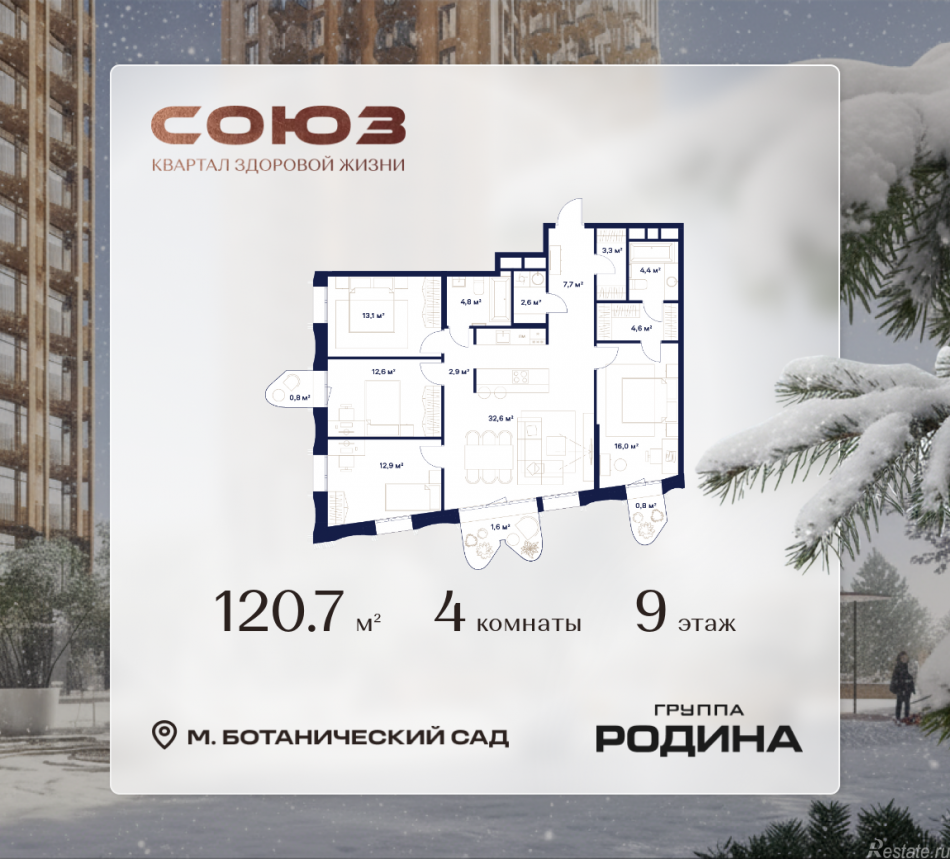 Продажа 4-комн квартиры в новостройке Сельскохозяйственная ул., 26, стр. 11