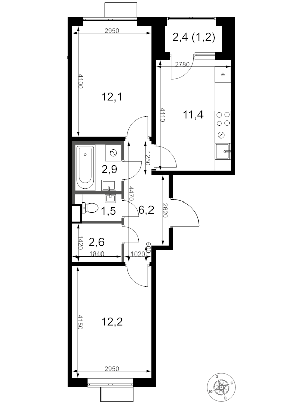 Продажа 2-комн квартиры в новостройке Химки г., Олимпийская ул.,  к. 1.2