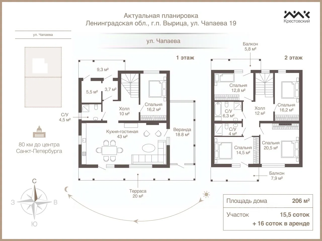 Продажа дома Вырица городской поселок, улица Чапаева, 19В