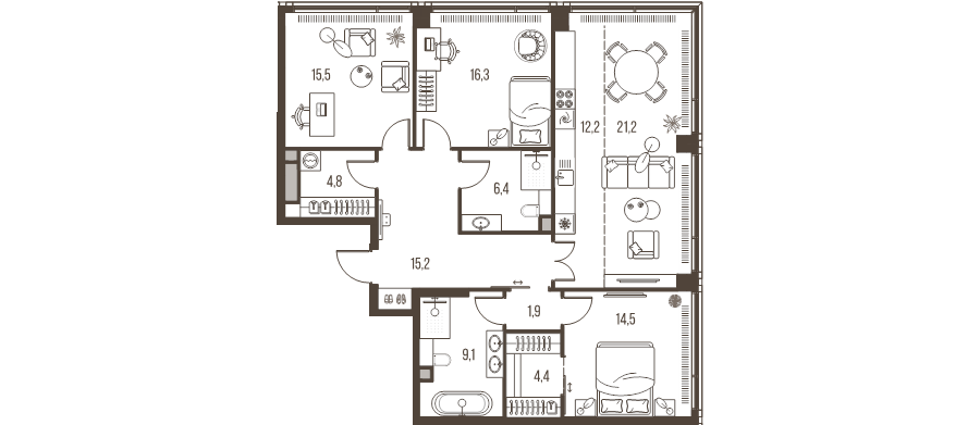 Продажа 3-комн квартиры в новостройке Москва г., Летниковская ул.,  к. 4