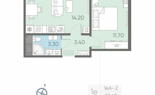 Продажа 1-комн квартиры на вторичном рынке Ковалёво, Поперечная улица,  д. 1 к1