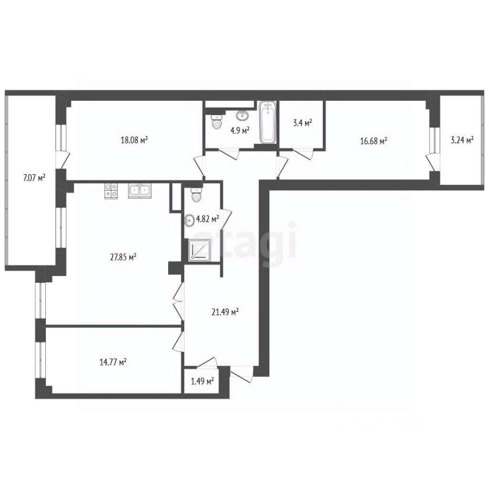 Продажа 3-комн квартиры на вторичном рынке улица Каховка, 37к1