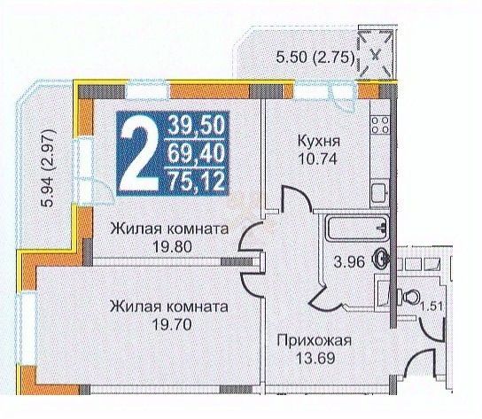 Продажа 2-комн квартиры на вторичном рынке Жуковский, улица Солнечная, 6