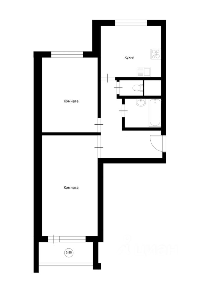 Аренда 1-комн квартиры на вторичном рынке Маломосковская улица, 21К3