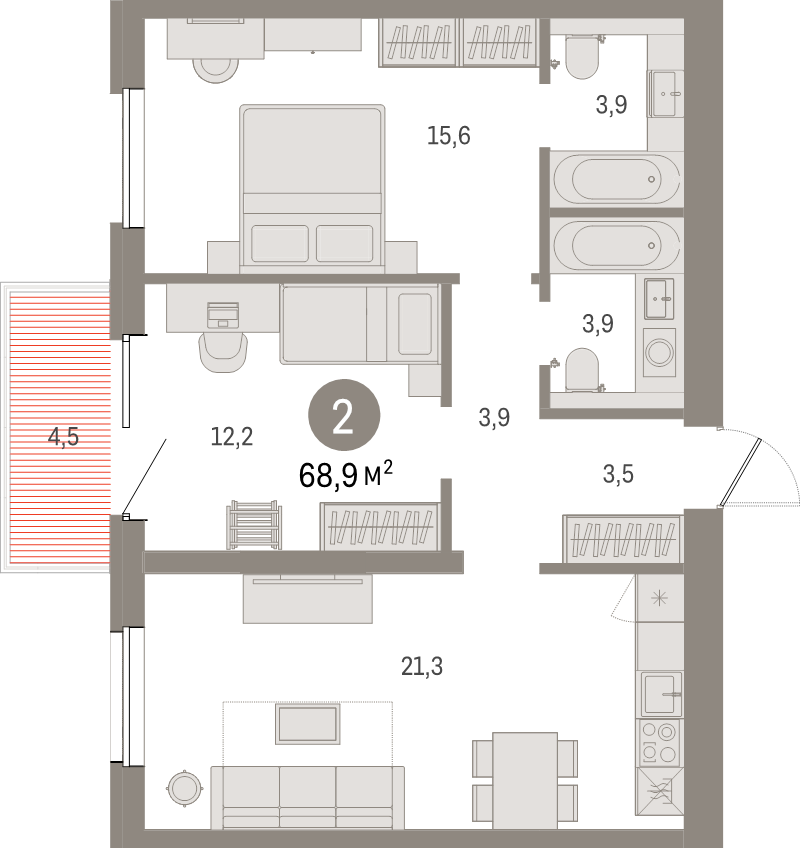 Продажа 2-комн квартиры в новостройке Санкт-Петербург г., Головнина б-р,  к. 2-1