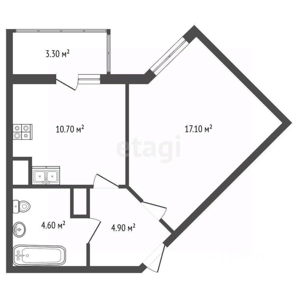 Продажа 1-комн квартиры на вторичном рынке Усть-Славянка тер., проспект Советский, 36к2