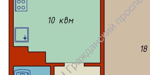 1-комн квартира Вербная улица, 18К1