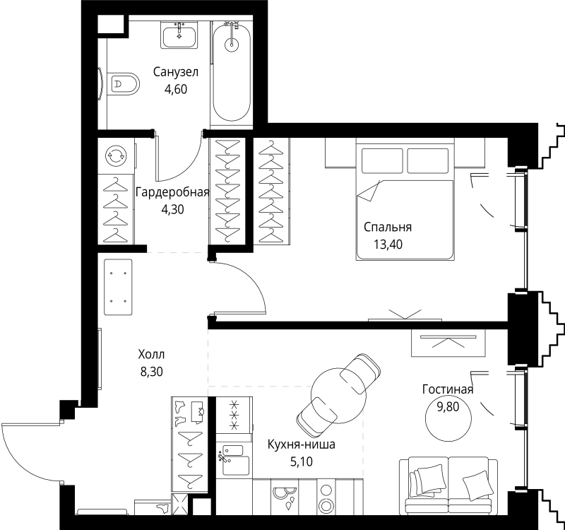 Продажа 1-комн квартиры в новостройке Москва г., Верейская ул.,  к. SET.1.2
