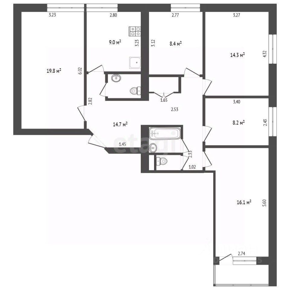 Продажа 5-комн квартиры на вторичном рынке Краснодарская улица, 57К2