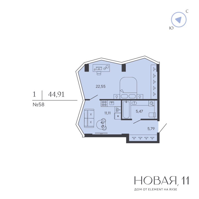 Продажа 1-комн квартиры в новостройке Москва г., Новая Дорога ул.,  к. Яуза