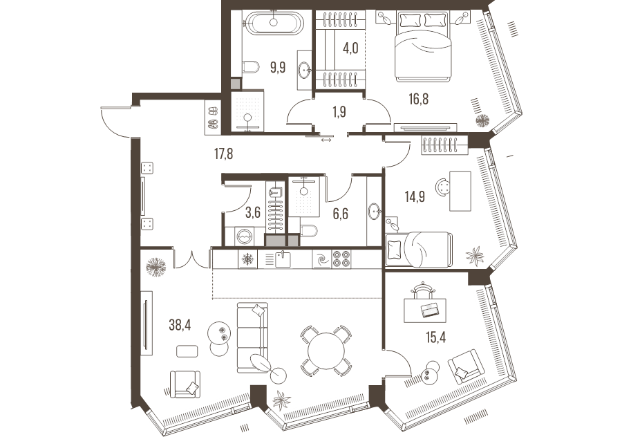 Продажа 3-комн квартиры в новостройке Москва г., Летниковская ул.,  к. 1