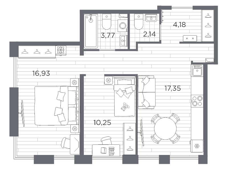 Продажа 2-комн квартиры в новостройке Санкт-Петербург г., Суздальское ш.,  к. 631