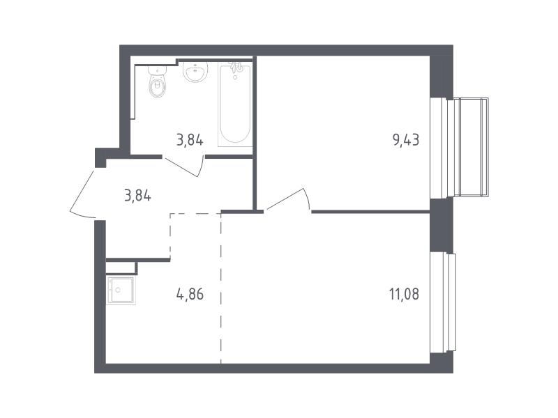 Продажа 1-комн квартиры в новостройке Лайково с., Лесная ул.,  к. 54