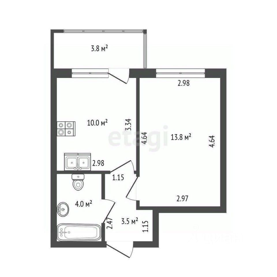 Продажа 1-комн квартиры на вторичном рынке улица Ивана Куликова, 12