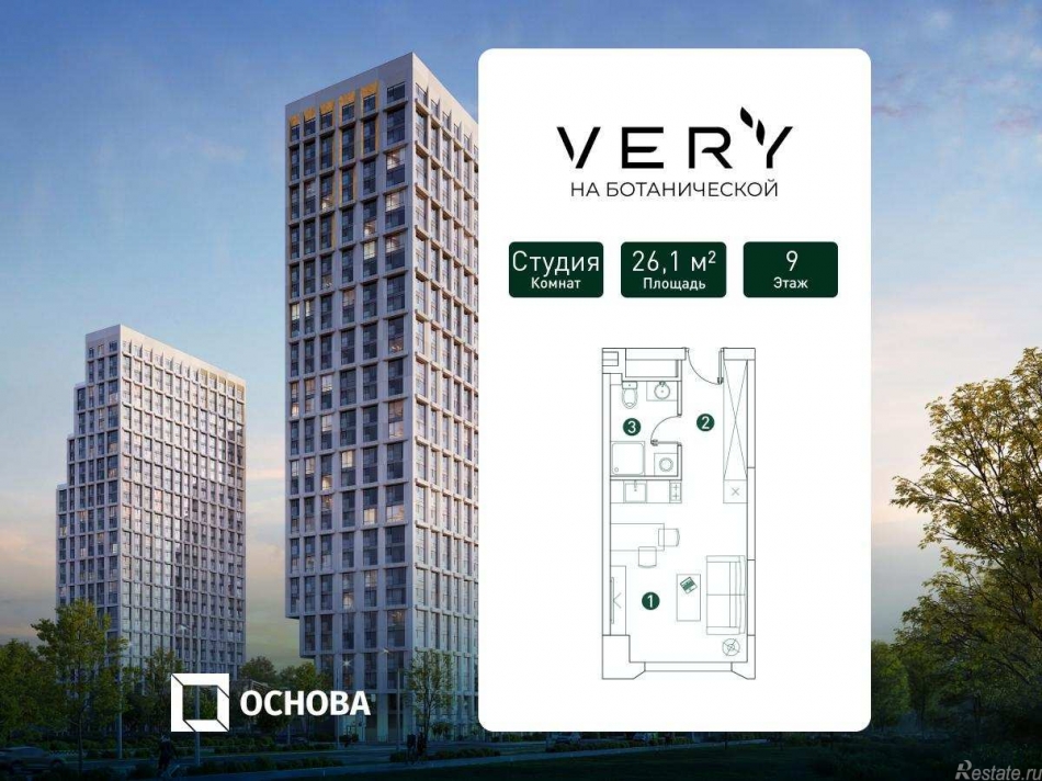 Продажа студии Ботаническая ул., вл.29