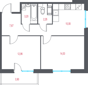 Продажа 2-комн квартиры в новостройке Пушкин г., 1-я линия, территория Лесное,  к. 1.1