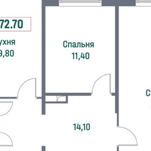 2-комн квартира Мурино г, Графская ул