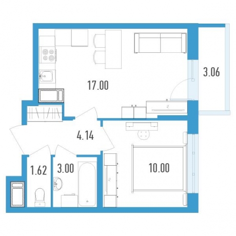 Планировка ЖК Магеллан, 10 м2