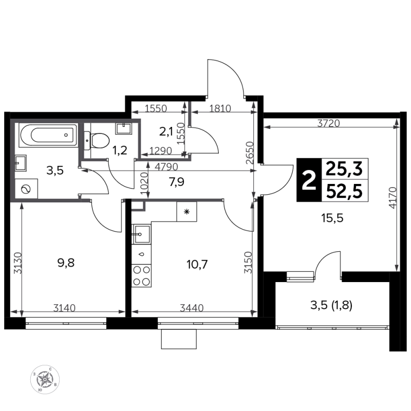 Продажа 2-комн квартиры в новостройке Битца п., Варшавское ш.,  к. 11