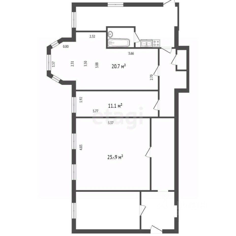 Продажа 3-комн квартиры на вторичном рынке Старорусская улица, 5/3