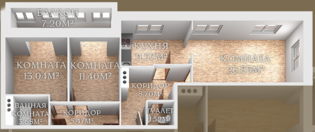 Планировка ЖК 31 квартал, 48.27 м2