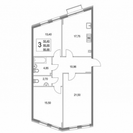 Продажа 3-комн квартиры на вторичном рынке Трубачеевка, Центральная улица,  д. 1