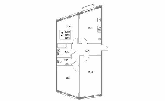 Продажа 3-комн квартиры на вторичном рынке Трубачеевка, Центральная улица,  д. 1