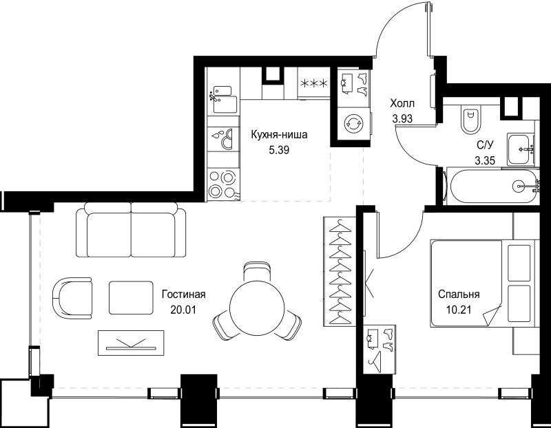 Продажа 1-комн квартиры в новостройке Москва г., Верейская ул.,  к. SET.2.А