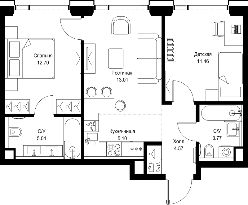 Продажа 2-комн квартиры в новостройке Москва г., Верейская ул.,  к. SET.2.А