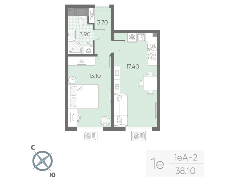 Продажа 1-комн квартиры в новостройке Санкт-Петербург г., Пискаревский пр-кт,  к. 20