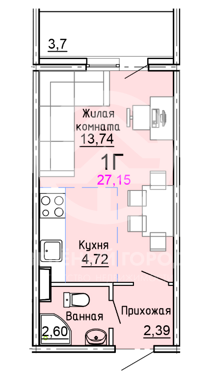 Продажа студии деревня Голубое, Парковый бульвар , д. 3 , к. 2