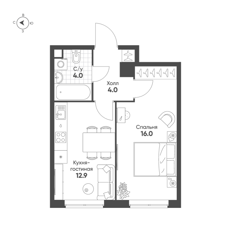 Продажа 1-комн квартиры в новостройке Москва г., 3-я Гражданская ул.,  к. 2