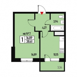 Продажа 1-комн квартиры в новостройке улица Генерала Донскова, дом 29, корпус 6