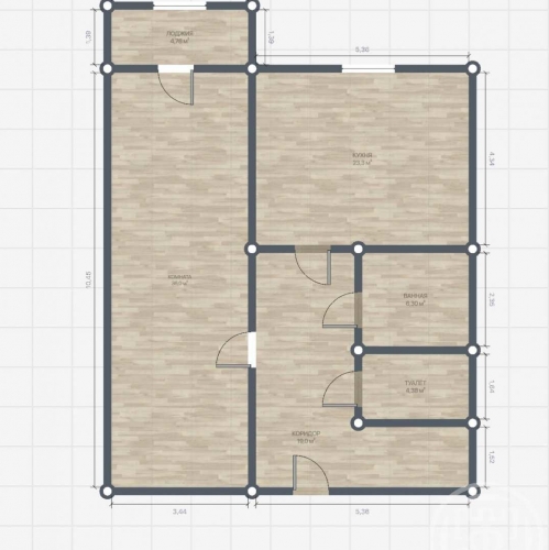 1-комн квартира Луга г., Володарского пр.,  д. 14