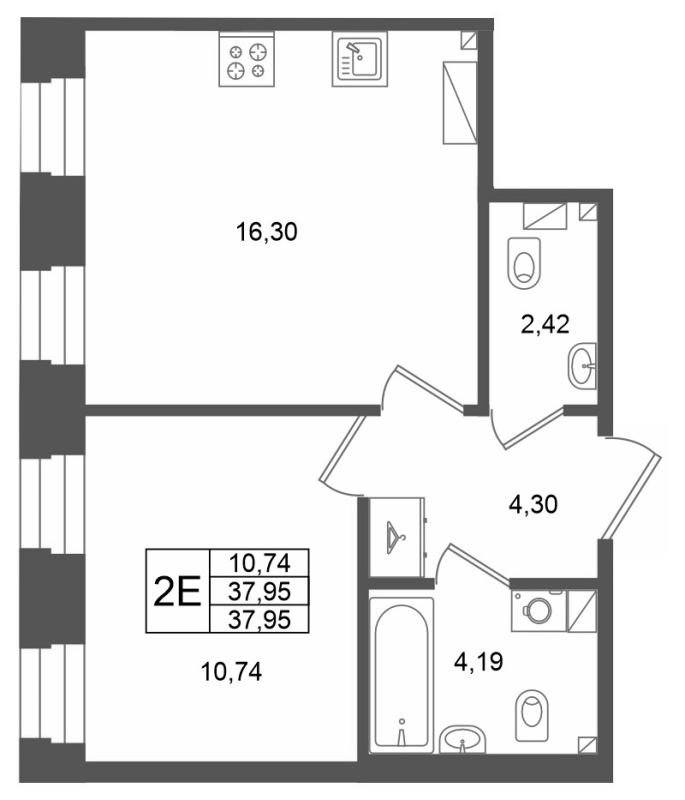 Продажа 1-комн квартиры в новостройке Санкт-Петербург г., 26-я линия В.О.,  к. 1
