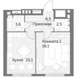 Планировка ЖК Архитектор, 18.1 м2