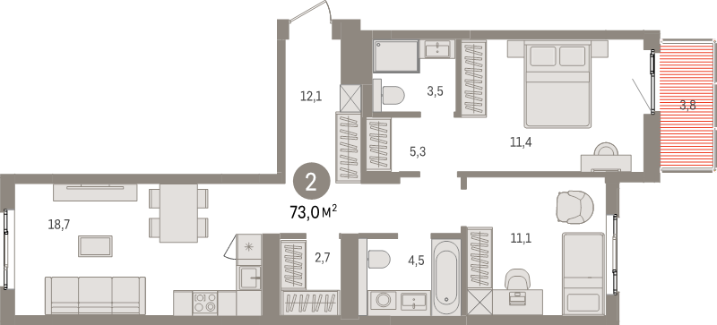 Продажа 2-комн квартиры в новостройке Новоселье п., Петропавловская ул.,  к. 3