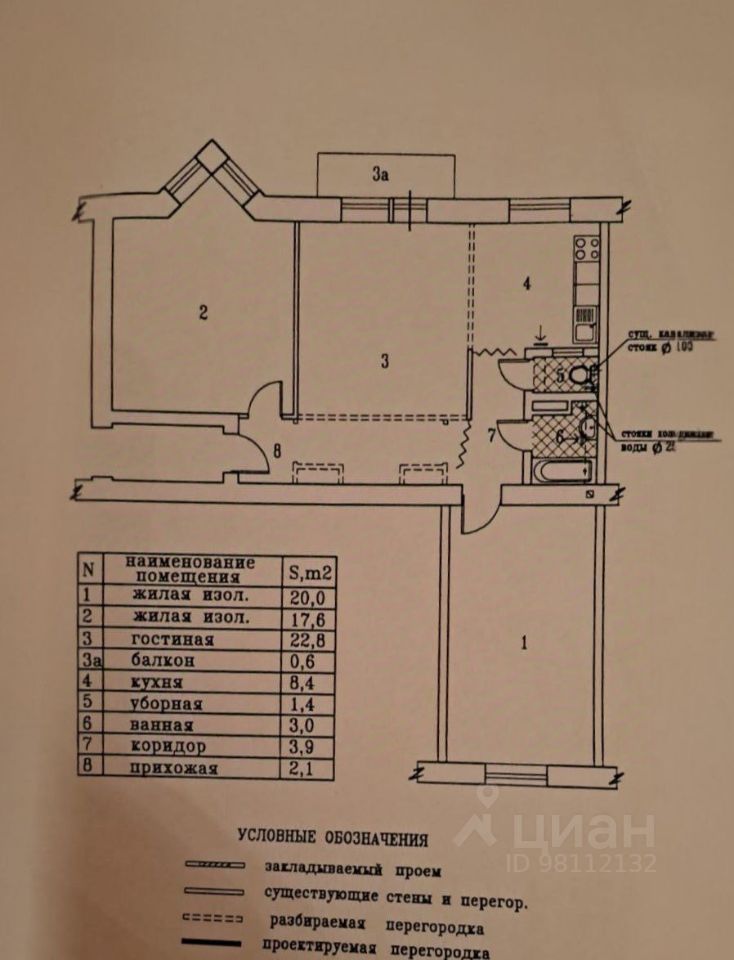 Продажа 3-комн квартиры на вторичном рынке Краснопрудная улица, 1