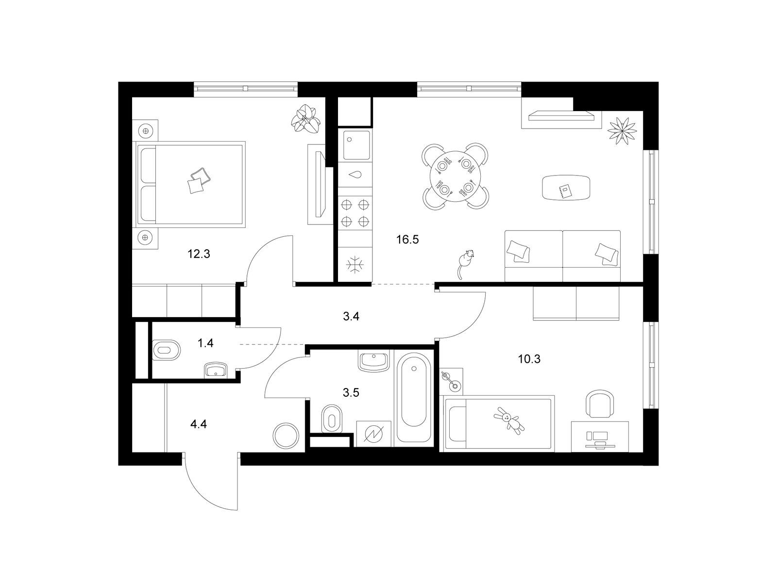Продажа 2-комн квартиры в новостройке Ильинское-Усово, Ильинский луга, корп.3.1