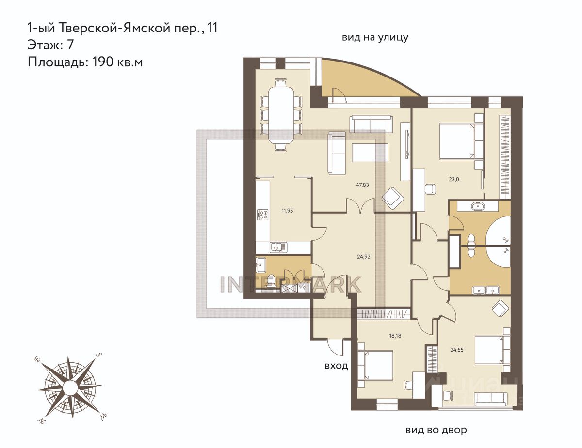 Продажа 4-комн квартиры на вторичном рынке 1-й Тверской-Ямской переулок, 11