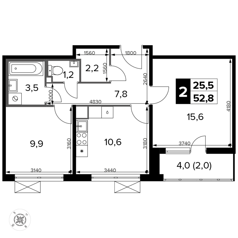 Продажа 2-комн квартиры в новостройке Москва г., Ленинградское ш.,  к. 5