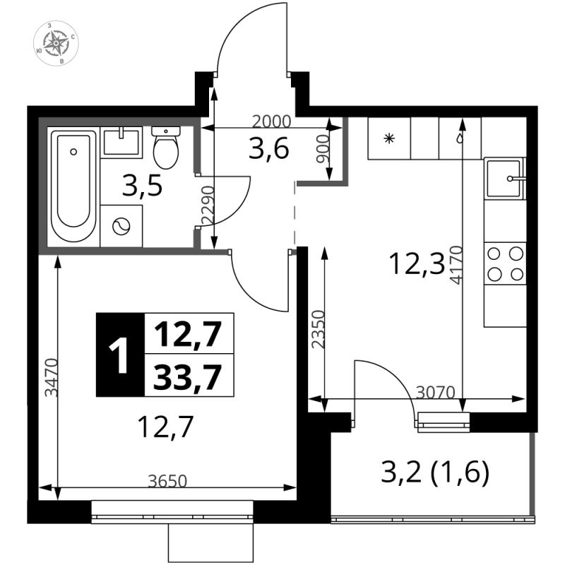 Продажа 1-комн квартиры в новостройке Видное г., Старо-Нагорная ул.,  к. 10
