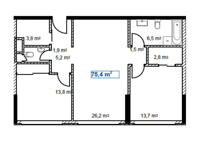 Планировка ЖК Хорошевский, 40 м2