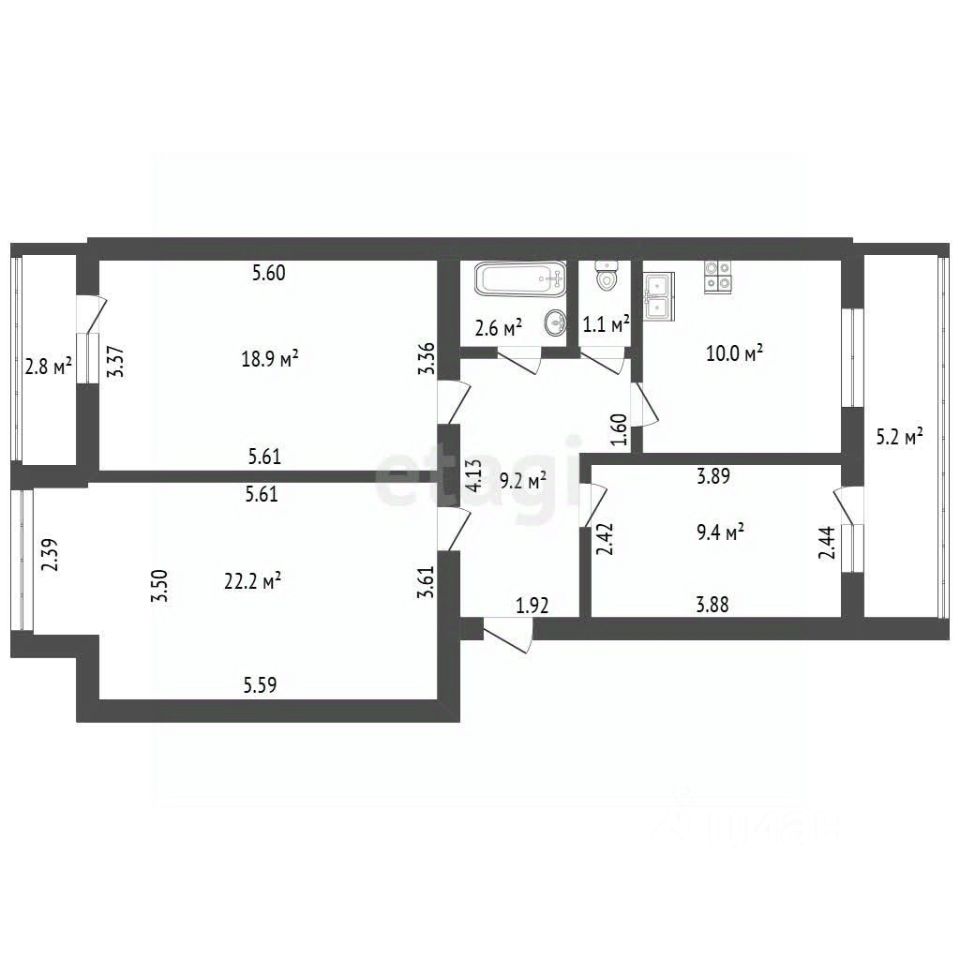 Продажа 3-комн квартиры на вторичном рынке улица Кораблестроителей, 12к2
