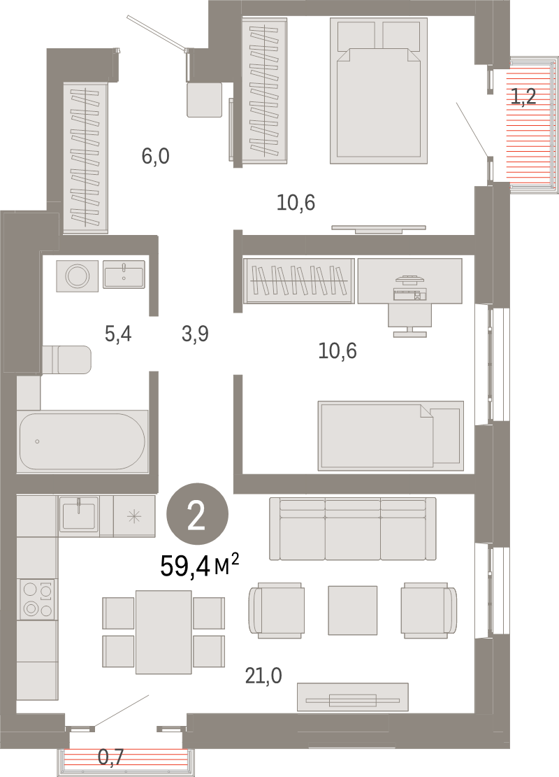 Продажа 2-комн квартиры в новостройке Москва г., Тагильская ул.,  к. 1